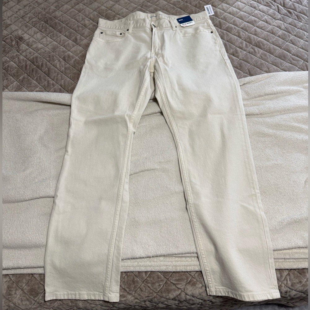 Old Navy Slim Fit Cream Jeans 36 x 30